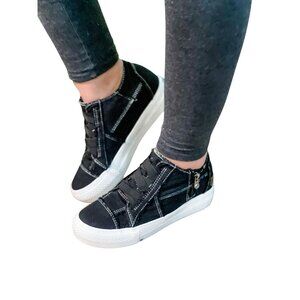 Blowfish Womens Mamba Sneakers~Size 10**~Black Wedge Platform Canvas Upper P7 17